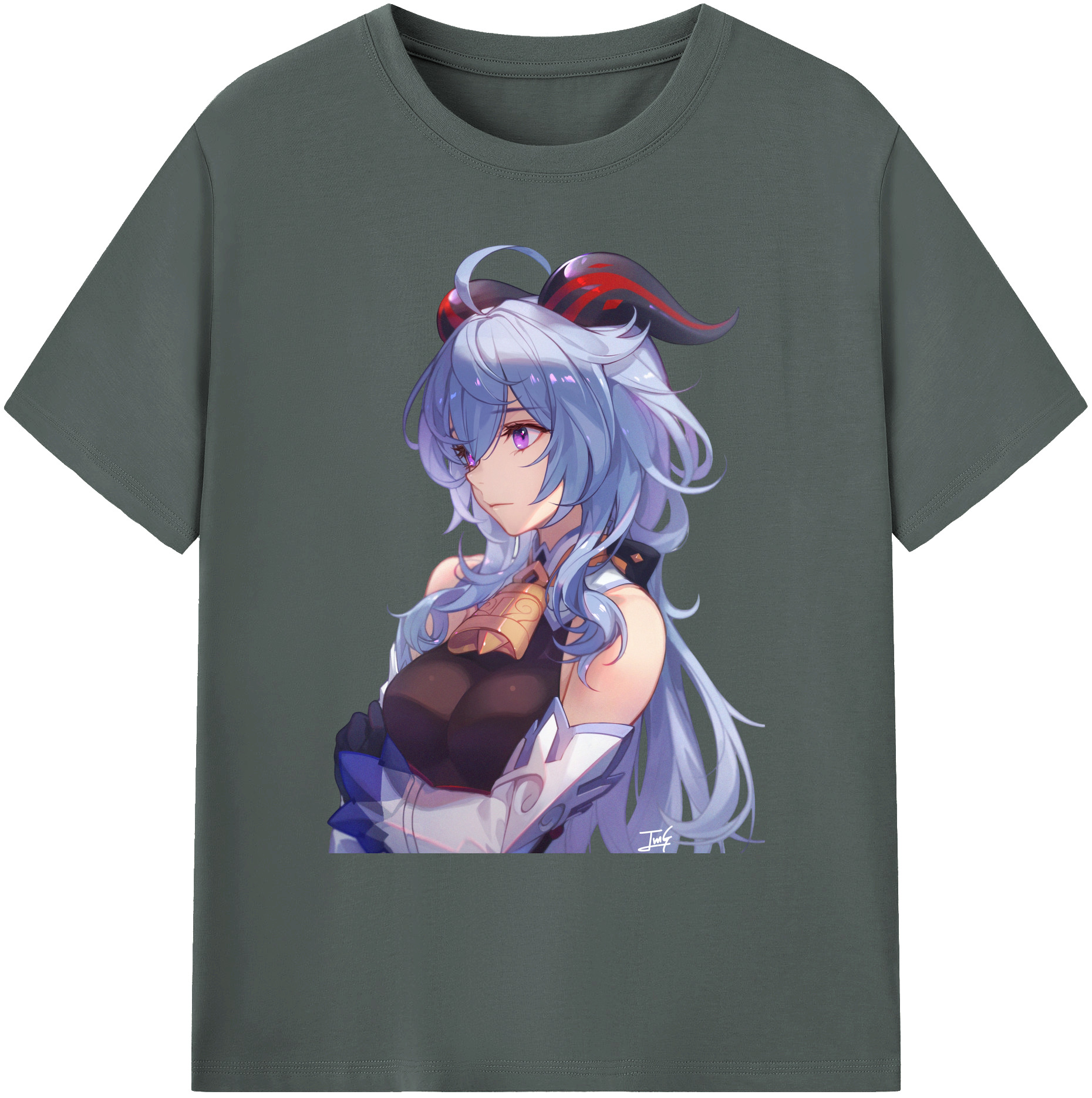 げんし神 甘雨 かんう genshin Ganyu 綿100％ メンズ半袖Tシャツ｜肌触りやわらか＆通気性